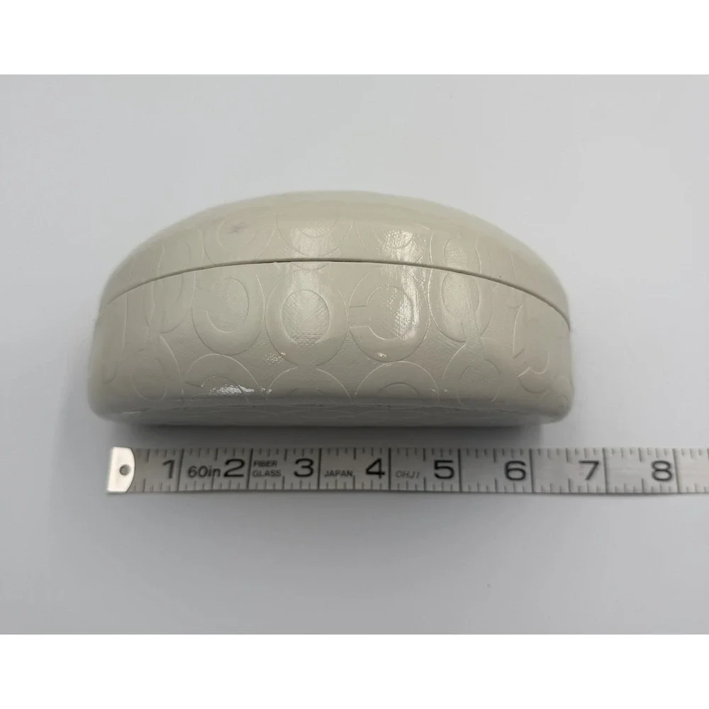 COACH Eyeglasses Sunglasses Hard Clamshell Case White w/ Signature 